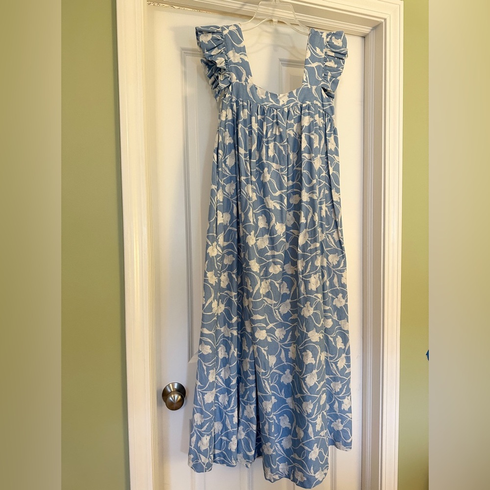 Blue and White “A New Day” Maxi Dress